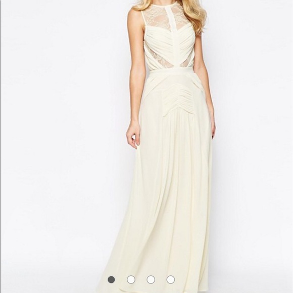 Dresses & Skirts - Sold Out Lace Insert Ruched Maxi Gown